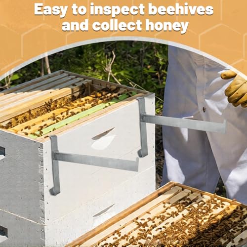 4 Pcs Upgraded Beehive Frame Holder, Stainless Steel Bee Hive Stand, Beehive Frame Perch-Supports 5 Beehive Frame Perch for Beekeeper Hive Tool