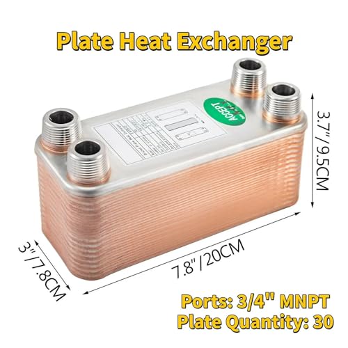30/40/60 Plates Stainless Steel Heat Exchanger - High Efficiency Wort Chiller for Home Brewing and HVAC Applications(30 Plates) - color: 30 Plates