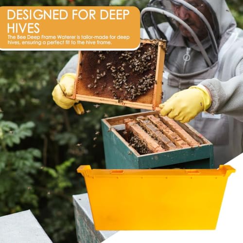 Bee Food Feeder 3.5L Bee Feeding Tool | Beekeeping Water Dispenser for Beekeeping, Apiary, Beehive, Hive, Honey, Feeding, Food - color: Yellow
