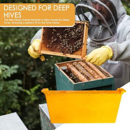 Bee Food Feeder 3.5L Bee Feeding Tool | Beekeeping Water Dispenser for Beekeeping, Apiary, Beehive, Hive, Honey, Feeding, Food - color: Yellow