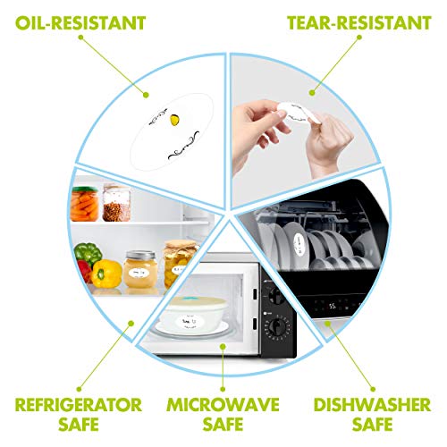 500 Removable Freezer Pantry Canning Labels Set Water Oil Resistant with Perforation Line for Food Containers Jars Kitchen Restaurant Storage Organization - style: Style 1