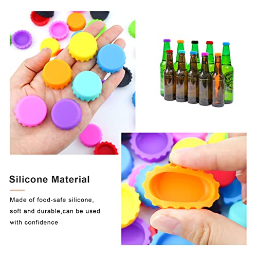 54 PCS Silicone Rubber Bottle Caps, 9 Colors Reusable Beer Caps for Home Brewing Beer, Soft Drink, Wine Bottle, Beer Bottle, Soda Bottles Kitchen Gadgets