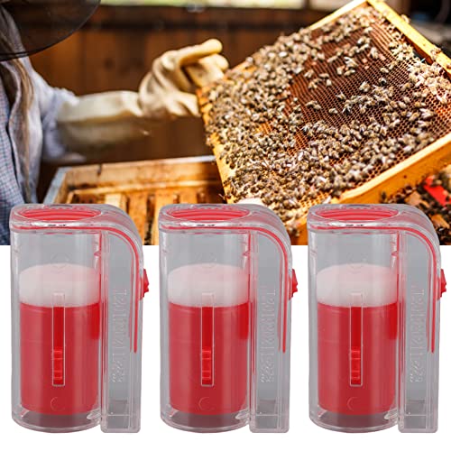 Fdit 3Pcs Queen Bee Catcher Plastic Bee Queen Clips Transparent Bee Cages with Queen Bee Marking Bottle for Beekeepers Mark Tool(2#)