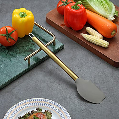 Gold Spatulas, Berglander Non-stick Silicone Flexible Scrapers Baking Mixing Tool With Titanium Gold Plating Handle, Baking Tools, Heat Resistant, Dishwasher Safe, Easy to Clean - style: m. Flexible Scraper