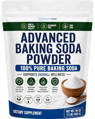 Advanced Baking Soda Powder: Organic Use Aluminum Free Baking Soda w/Superfoods to Support Kidneys, Stomach Acid, Alkalinity, Immune, Antacid, Health & Wellness, Organic Use
