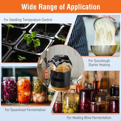 Kombucha Heating Wrap, Kombucha Jar Heat Wrap with Digital Temperature Control and Timing Function, Fermentation Heater Carboy Warmer Fits Most Fermenter Vessels 1 to 3 Gallons