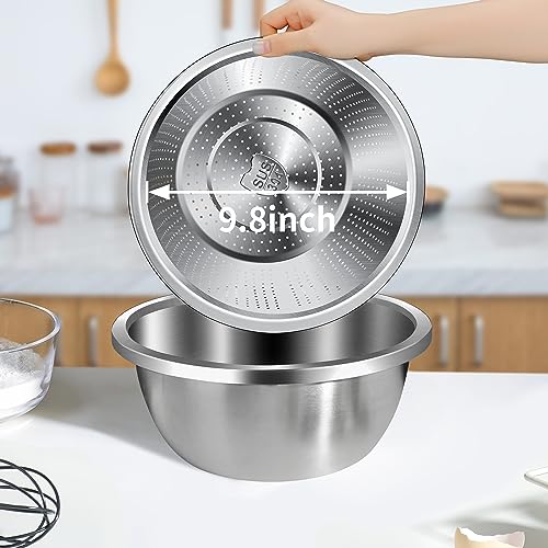 Gulex Colander Stainless Steel 5-quart with Bowls,Strainer for Kitchen(2PC) - color: Black, size: 5QT