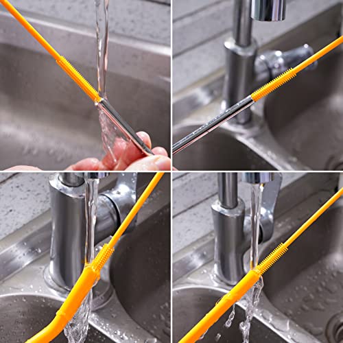 Silicone Straw Brush 4 Pack - (2 Small, 2 Wide) - 10 Inches Reusable Straw Cleaner, Pipe Cleaners, Straw Cleaning Tool for Drinking Straws, Pipes, Tubes, Glass and Detailing (Teal) - color: Teal