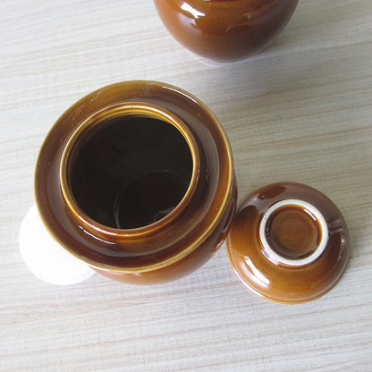 Ceramic pickle jar, mini household clay clay small sealed jar, 500ml fermented clay jar. 2 pieces