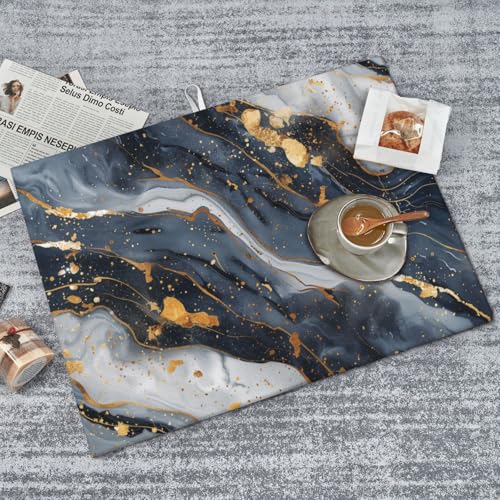Black Marble Dish Drying Mat For Kitchen Counter, Super Absorbent Microfiber Dish Drying Pad, Kitchen Gadgets For Easy Clean Multi-Use Large 18"x24" - color: Black Marble