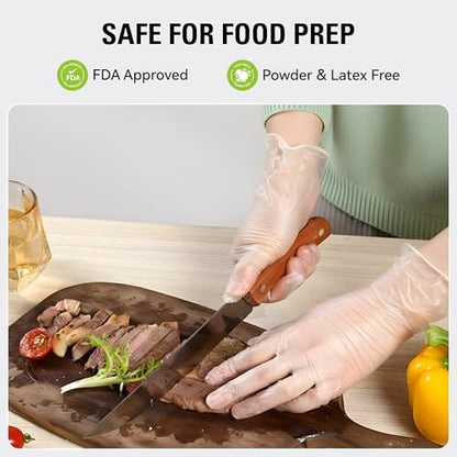 SWIFTLITE Disposable Vinyl Gloves, Food Safe, Latex-Free Powder-Free Clear Plastic Gloves for Cooking, House Clean, Food Prep - size: Small