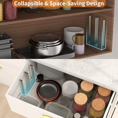 KORRTFID Foldable Bottle Drying Rack, Baby Bottle Drying Rack, Collapsible Cup Draining Holder, Retractable Reusable Storage Bag Dryer with Non-Slip Bottom - Stainless Steels (Silver) - color: Silver