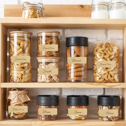500PCS Kraft Label Stickers Removable Brown Labels Writable Gift Labels, Self-Adhesive Brown Labels (Each Measures 1x 3 inch) - color: Kraft, size: 1 x 3 Inch