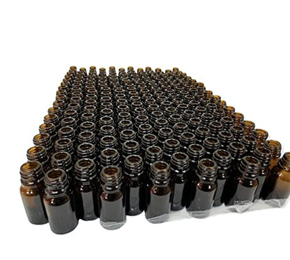 mEssentials 192 Pack of 10ml Amber Glass Bottles with 192 Euro Dropper Caps - Great for Essential Oils, Perfumes and DIY Aromatherapy - Easy to Fill, Clean and Reuse - Protective and Durable - size: 10ml Pack of 192