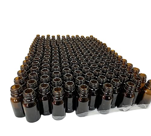 mEssentials 192 Pack of 10ml Amber Glass Bottles with 192 Euro Dropper Caps - Great for Essential Oils, Perfumes and DIY Aromatherapy - Easy to Fill, Clean and Reuse - Protective and Durable - size: 10ml Pack of 192