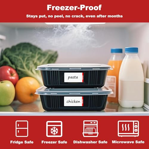 NATURALABEL 1000 PCS Blank Removable Freezer Labels with Dispenser - 1" x 2" Food Labels for Meal Prep Containers, Easy Peel-Off Design, No Residue - style: 2 Box (1,000 Labels)
