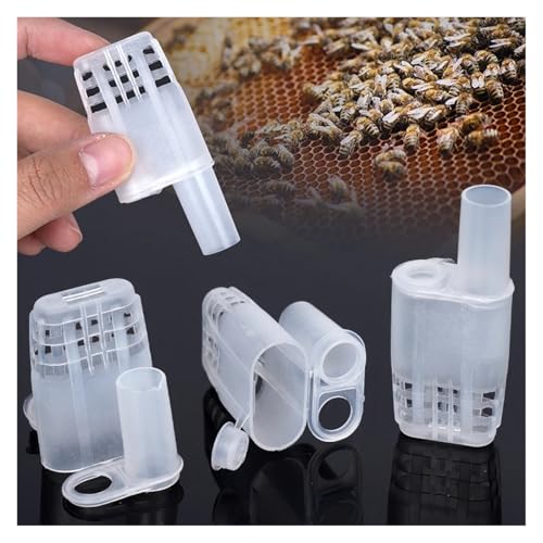 100pcs Queen Bee Cages Beekeeping Protection Isolation Plastic White Move Tools