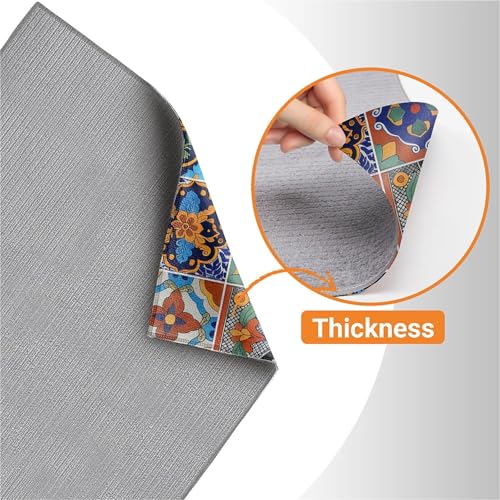 Talavera Mexican Tiles Dish Drying Mat For Kitchen Counter, Super Absorbent Microfiber Dish Drying Pad, Kitchen Gadgets For Easy Clean Multi-Use Large 18"x24" - color: Talavera Mexican Tiles