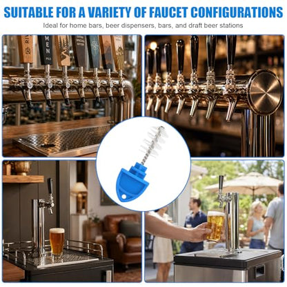 20 Pack Beer Tap Plug Brush, Reusable Draft Beer Faucet Cleaning Brush for Kegerator, Beer Tap Cleaning Brush for Bar, Brewery, Restaurant & Home Bar