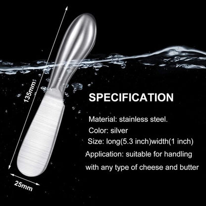 Spreader Knife Set,4-Piece Cheese and Butter Spreader Knives, Stainless Steel, Gifts for Father's Day/Chris (4 Silver Round Cheese Knife Set) - color: 4 Silver Round Cheese Knife Set