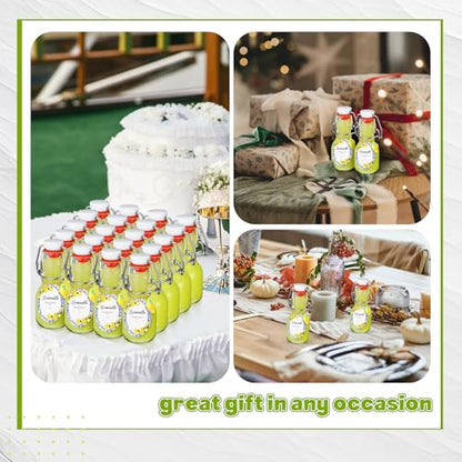 20 Sets Mini Limoncello Bottles Small Swing Top Glass Bottles Tiny Jar for Table Centerpieces Beverages Homemade Christmas Baby Shower Wedding Party Favors for Guests(2oz,Round Lemon) - size: 2oz, style: Round Lemon