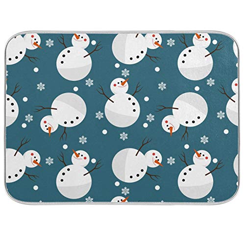 Super Absorbent Dish Drying Mat, Microfiber 23 Fast-Drying Dish Mat, 24" x 18", Kitchen Dish Drying Pad, Snowman Snowflake Cute Christmas Holidays… - color: Snowman Snowflake Cute Christmas Holidays, size: 18" x 24"