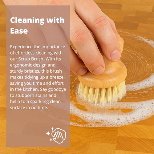 The Block & Board Company Specialist Board Cutting Board Scrub Brush Food Grade Cleaning Brush | For Wood, Stone, Butcher Block, Countertop & Utensils - size: 0.4"L x 3.9"W