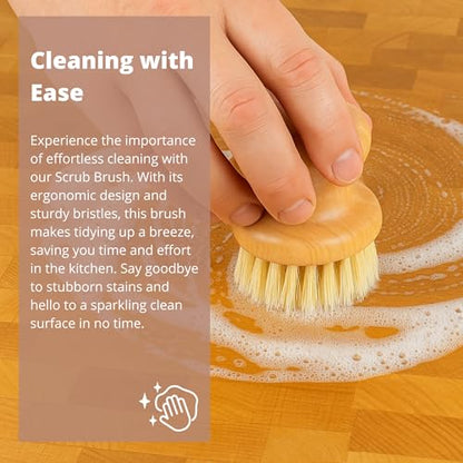 The Block & Board Company Specialist Board Cutting Board Scrub Brush Food Grade Cleaning Brush | For Wood, Stone, Butcher Block, Countertop & Utensils - size: 0.4"L x 3.9"W