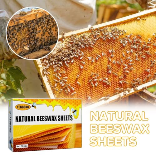 anso 10/30 Pcs Beeswax Sheets Honeycomb Foundation Wax Frames Beekeeping Honey Bee Hive 5.11inch X 3.54inch (10Pcs) - color: 10pcs