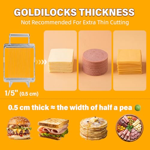 Anatole Commercial Cheese Slicer Butter Cutter for Block Cheese Butter Squares with 1/5'' Interchangeable Cutting Plate Replaceable Stainless Steel Wire Home Restaurant Kitchen Cook Baking Tool
