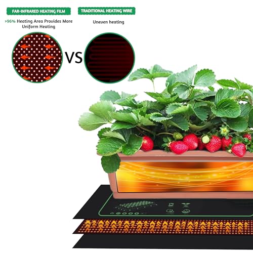 LOCONHA Seedling Heat Mat for Seed Starting,10" x 20.75" Waterproof Heating Pad for Indoor Plants Germination (Black 1 Pack) - color: Black 1 Pack