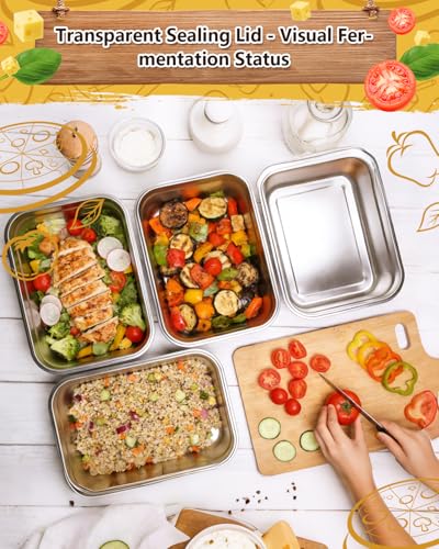 2 Pack Pizza Dough Proofing Box, 10L Stainless Steel Proofing Container with Clear Airtight Lid, Stackable Fermentation Storage for Dough Balls & Bread, Includes Cutter - color: Stainless Steel-10L