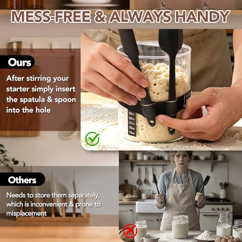 50oz Sourdough Starter Jar Kit, Wide Mouth Sourdough Jar | Sourdough Starter Kit & Sourdough Bread Baking Supplies, Sour Dough Starter Jars for Beginners and Pro(1 Pack) - size: Wide mouth- 1 Pack