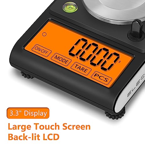 Fuzion Milligram Scale 50g/0.001g, Powder Scale with 9 Accessories | Includes Calibration Weights, Mg Scale for Powder, Supplement, Jewelry, Capsule Filling, Reloading - color: Black Orange