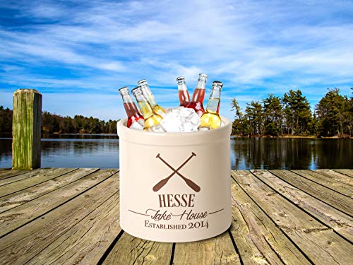 Personalized 2 Gallon Crock Pot with lakehouse theme