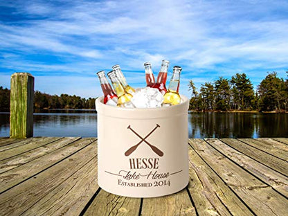 Personalized 2 Gallon Crock Pot with lakehouse theme