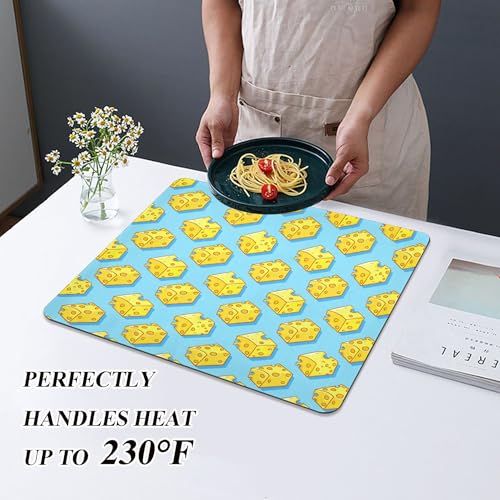 Cartoon Cheese Dish Drying Mat,24x20 inch, Water Absorbent Microfiber Dish Drying Pad for Countertops,Sinks,Draining Racks - size: 23.6x19.7inch