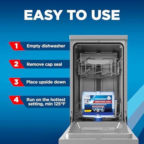 Finish Dishwasher Cleaner Liquid, Deep Cleans Hidden Grease & Limescale, Fights Odors & helps maintain Performance, 1 Year Supply, 8.45oz, 4 Bottle - size: 8.45 Fl Oz (Pack of 4)