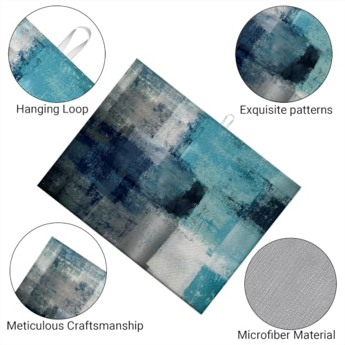 Absorbent Kitchen Dish Drying Mat Quick Dry Heat Resistant Hide Stain for Glasses Coffee Espresso Machines Pots Pans and Dish Racks,18" x 24" Abstract Teal Blue Pattern - color: Abstract Teal Blue