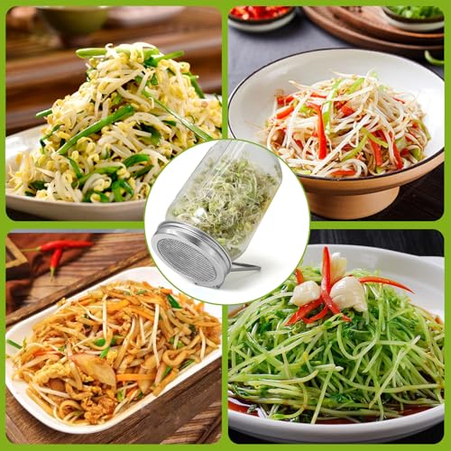 Uncle Yang Sprouting Lids 2Pack Sprouting Lids for Wide Mouth Mason Jars with Stainless-Steel Sprouter Lids & Stand for Broccoli, Alfalfa, Mung Bean Plant Germination Kits - size: Wide Mouth Sprouting Lids 2Pack