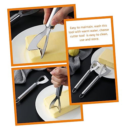 Cabilock 3PCS Stainless Steel Butter Knife Set Kitchen Cheese Cutting Tools Ergonomic Handles for Home Cooking and Charcuterie Boards