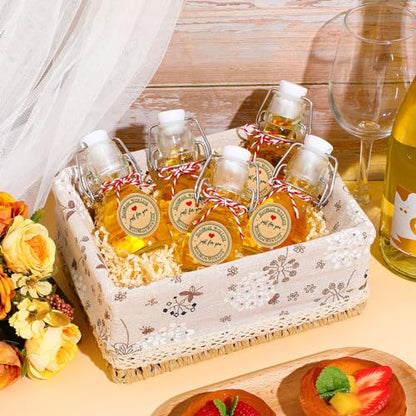 FoldTier 48 Pcs Mini Flip Top Glass Bottle Flip Top for Homemade Vanilla Limoncello Extract Bottles with Caps Stickers for Holiday DIY Crafts Wedding Baby Shower Favors(2 oz) - size: 2 oz