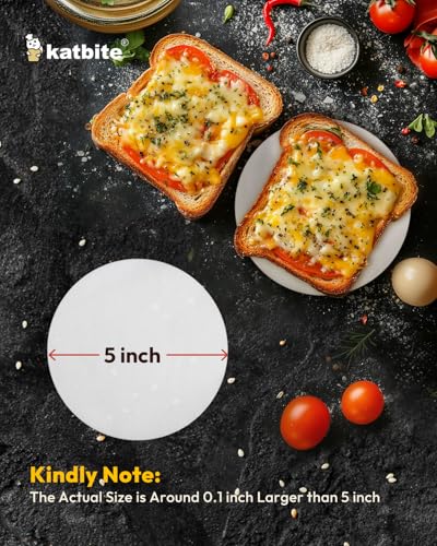 Katbite 200Pcs 5 Inch Parchment Paper Rounds, Extra Strong Heavy Duty & Non-stick for Patty Separating, Freezing, Springform Cake Tin, Toaster Oven, Tortilla Press - size: 5inch-200