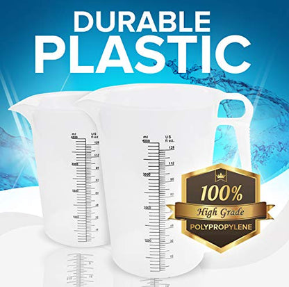 ACCUPOUR 8oz (250 mL) Measuring Pitcher, Plastic, Multipurpose - Great for Chemicals, Oil, Pool and Lawn - Ounce (oz) and Milliliter (mL) Increments (1 cup) - size: 8oz
