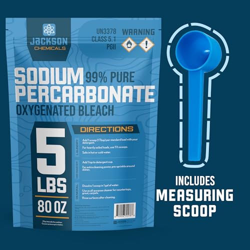 Sodium Percarbonate 5 lb – Chlorine-Free Laundry Booster, Eco-Friendly Stain & Odor Remover, Multipurpose Cleaner - Oxygenated Bleach Powder
