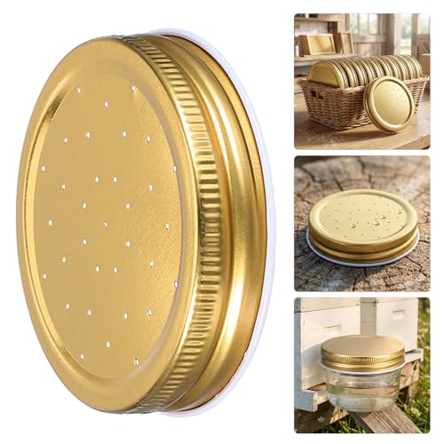 PartyKindom 3pcs Bee Feeder Top Replacement Lids for Beehive Entrance, Metal Material with Steady Water Supply and Effortless Setup, for Beekeeping Equipment and Bee Watering Station