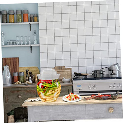 Unomor Kitchen Sealed Pickle Jar Airtight Fermenting Container for Kimchi Storage Jar Inner Lid for Dried Fruits Honey