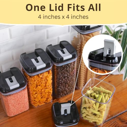 Simply Gourmet Airtight Food Storage Containers with Lids – 7 Piece Assorted Size Kitchen Pantry Organization Set, BPA-Free Clear Plastic, Stackable Containers for Cereal, Flour, Sugar, Rice, Snacks