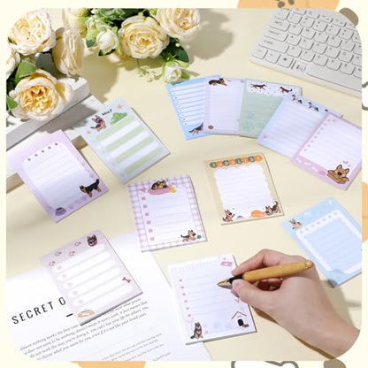 Chiisong 12 Pcs German Shepherd Sticky Notes 3x4 Inches Dog Notepad to Do List Kawaii Dog Lover Gifts for Women Office Supplies Sticky Notes Home Christmas Office Decor - style: German Shepherd