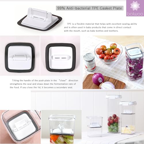 Pickle keeper Press Plate Food Storage Container Organizer for Kimchi Sauerkraut Fermentaion Airtight Lid Locking for Preserved Food (2200ml / 0.6 gal) - size: 2200ml / 0.6 gal